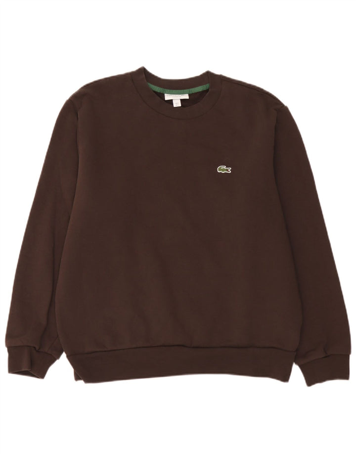 Felpa da uomo Lacoste Classic Fit, taglia 5, grande, in cotone marrone