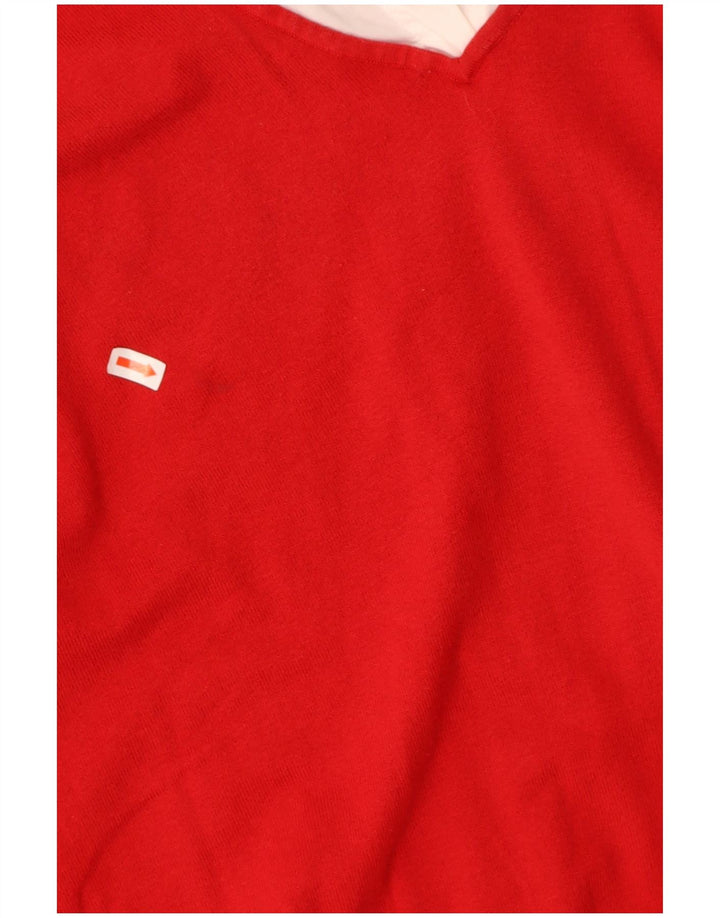 CHAPS Womens V-Neck Jumper Sweater UK 20 2XL Red Silk