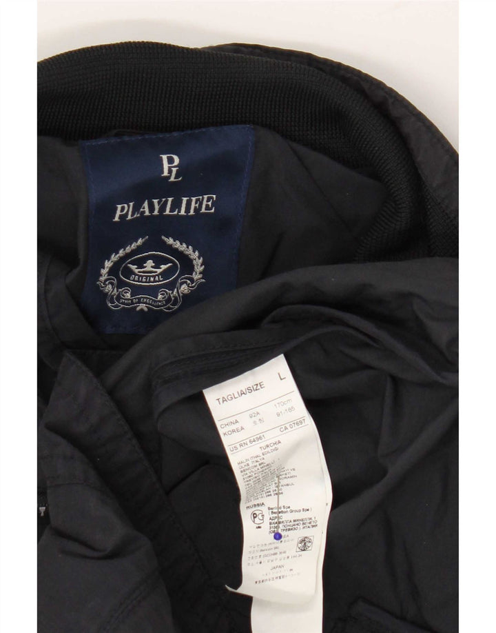 Giubbotto bomber da donna Playlife UK 16 grande cotone blu navy
