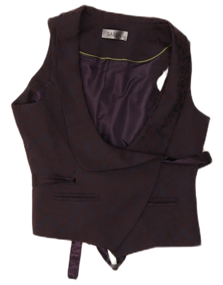 Gilet da donna Sasha UK 14 Grande poliestere floreale viola