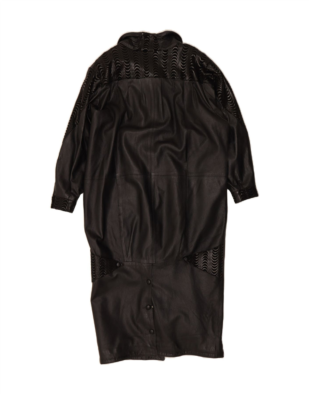 THE RONSON COLLECTION Womens Oversized Coat UK 10 Small Black Leather Vintage The Ronson Collection and Second-Hand The Ronson Collection from Messina Hembry 