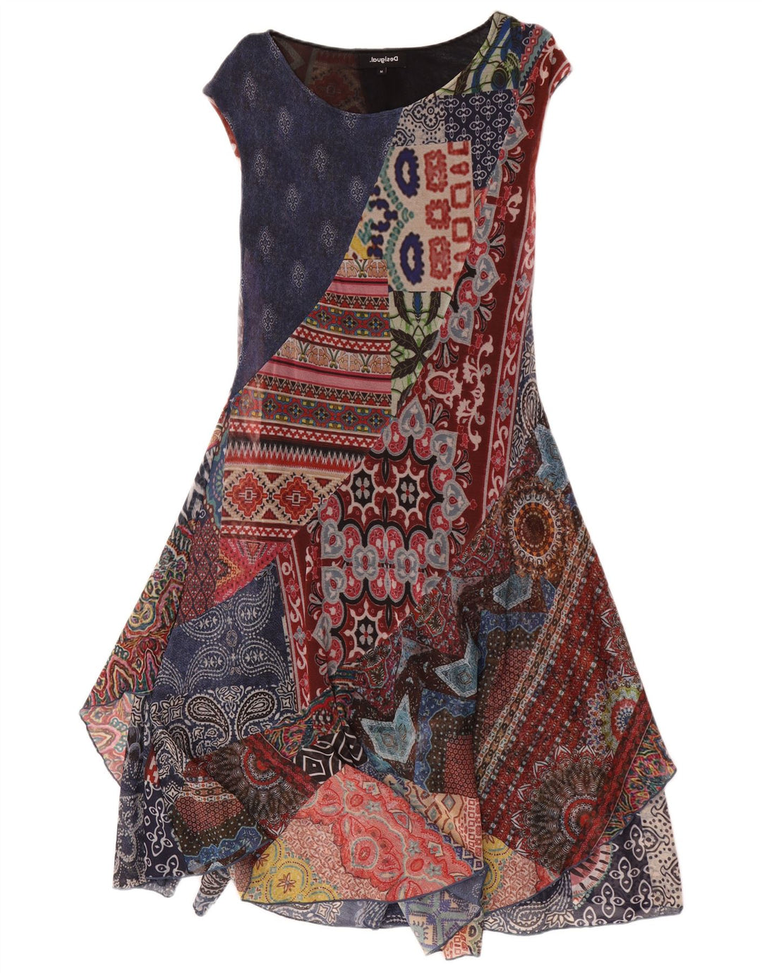 Abito asimmetrico da donna Desigual UK 12 Paisley medio multicolore
