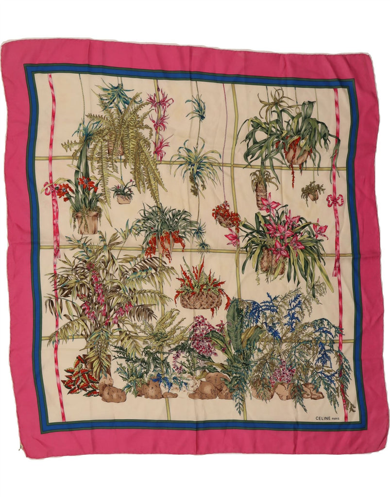 CELINE Womens Square Scarf One Size L35 Multicoloured Floral Silk Vintage Celine and Second-Hand Celine from Messina Hembry 
