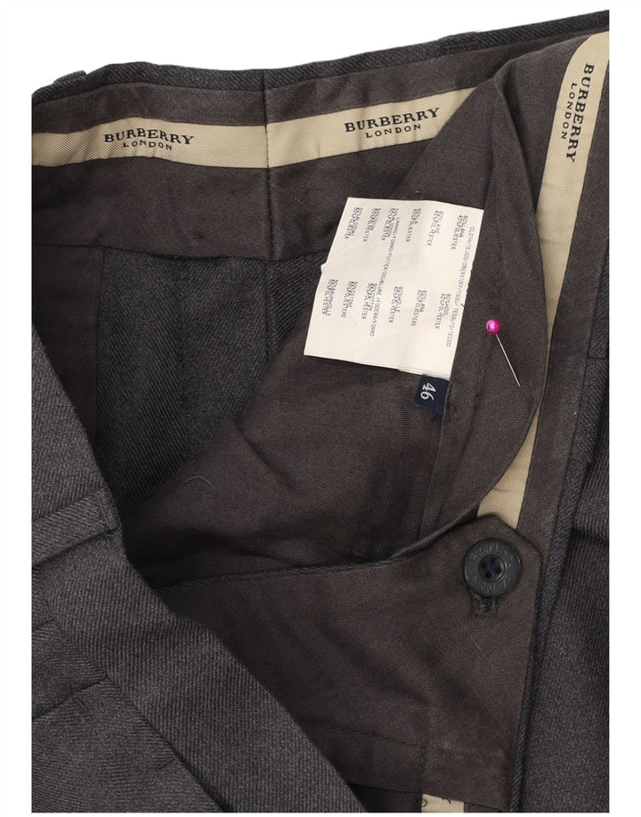 Pantaloni da completo da uomo Burberry IT 46 Small W34 L30 Poliestere grigio