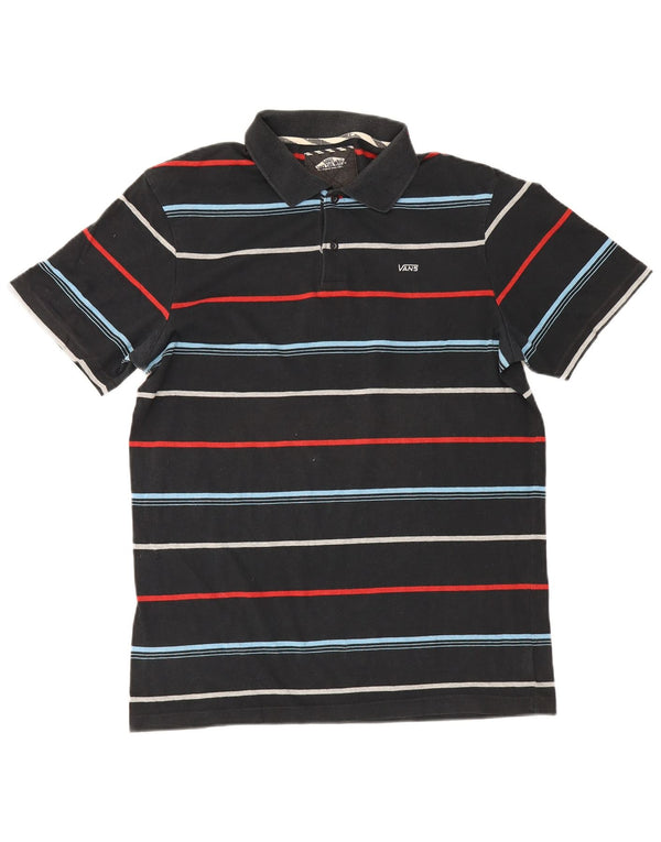 Polo da uomo Vans grande in cotone a righe nere