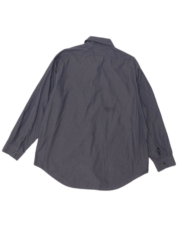 Camicia slim fit da uomo Calvin Klein taglia 17 1/2 XL cotone a quadretti blu navy