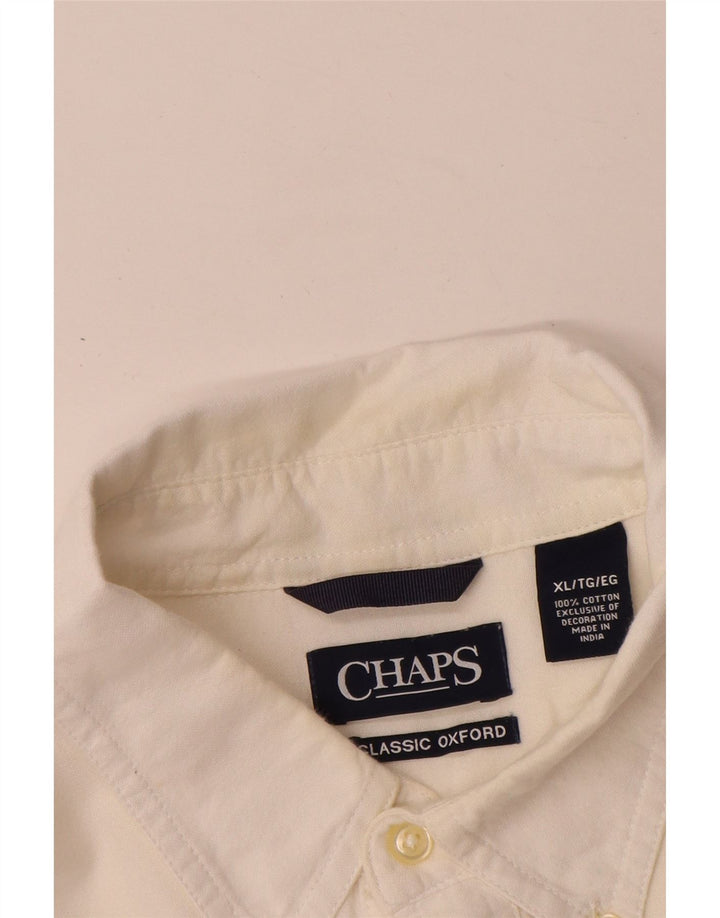 Camicia Oxford classica da uomo Chaps XL in cotone bianco