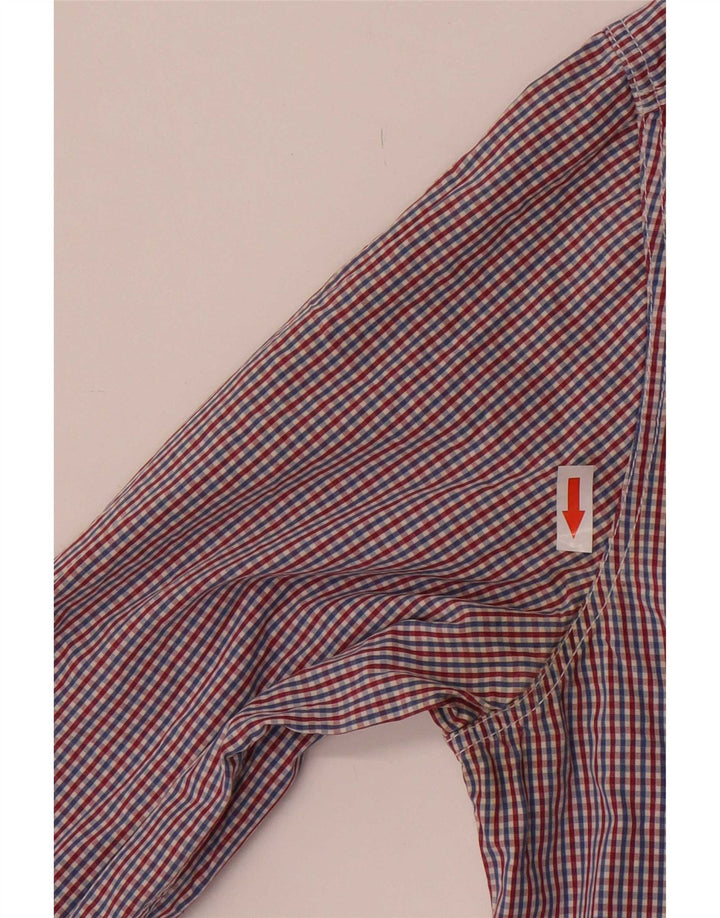 Crew Clothing Camicia da uomo piccola in cotone a quadretti rossi