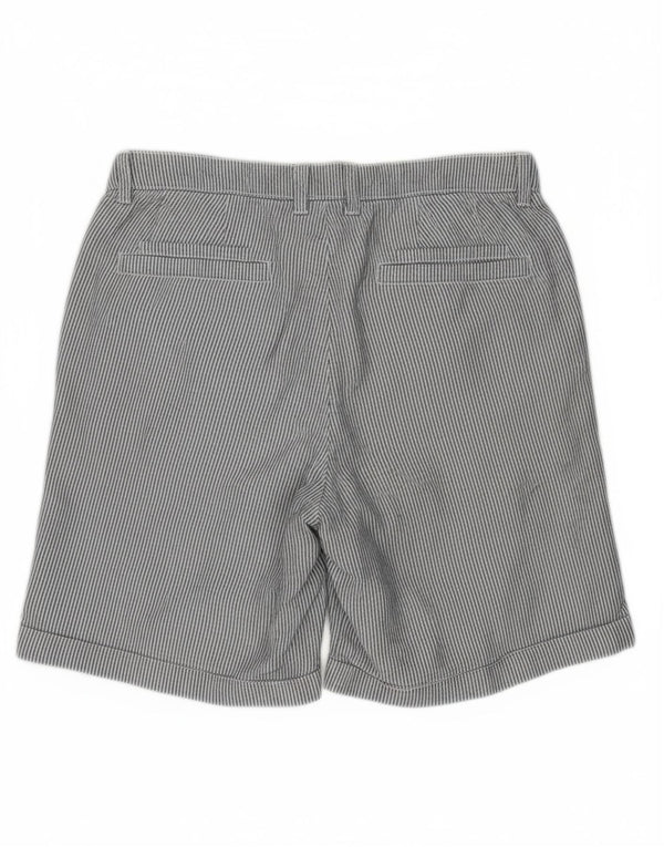 DAKS Womens Chino Shorts IT 44 Medium W30  Blue Striped Linen
