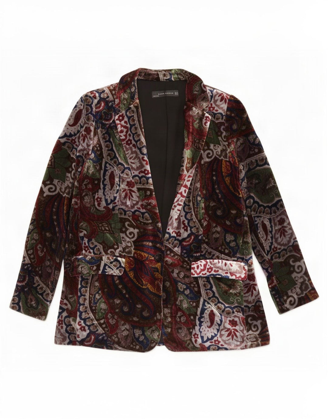 Giacca blazer da donna a 1 bottone Zara UK14 Paisley medio multicolore