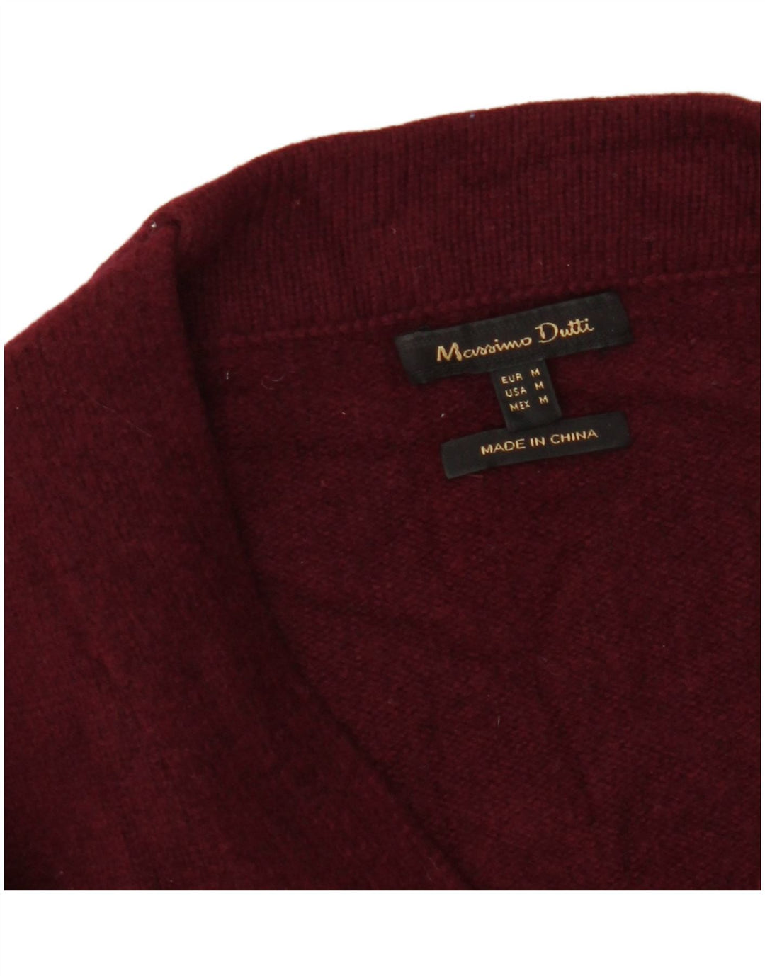 MASSIMO DUTTI Maglione cardigan lungo da donna UK 12 Bordeaux medio
