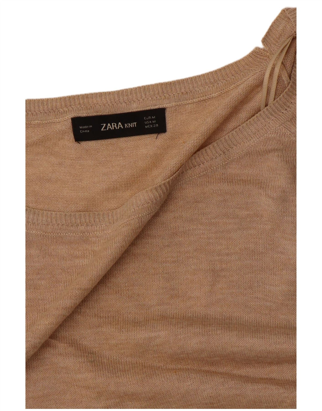 Maglione maglione oversize con scollo a barca da donna Zara UK 14 Beige medio