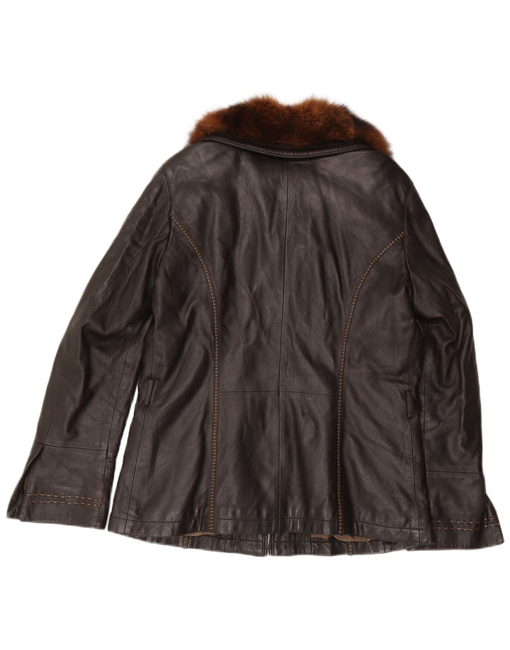 Giacca in Pelle Donna Mabrun IT 48 XL Pelle Nera