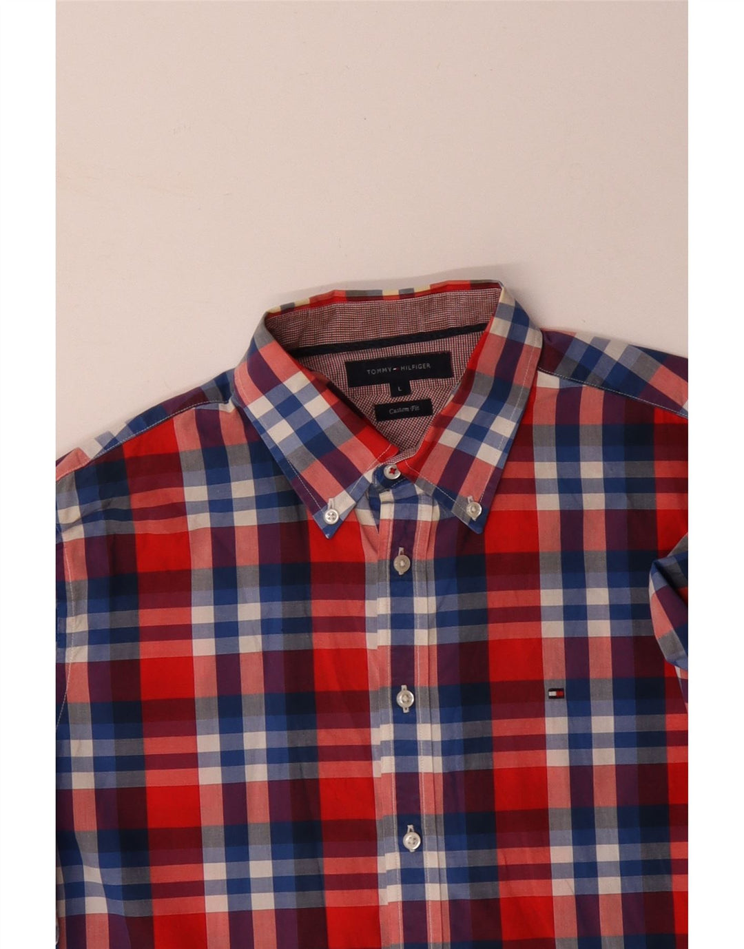 TOMMY HILFIGER Camicia da uomo su misura in cotone a quadri multicolore grande