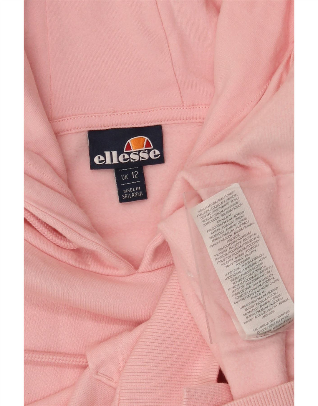 Maglione con cappuccio da donna ELLESSE UK 12 Cotone rosa medio