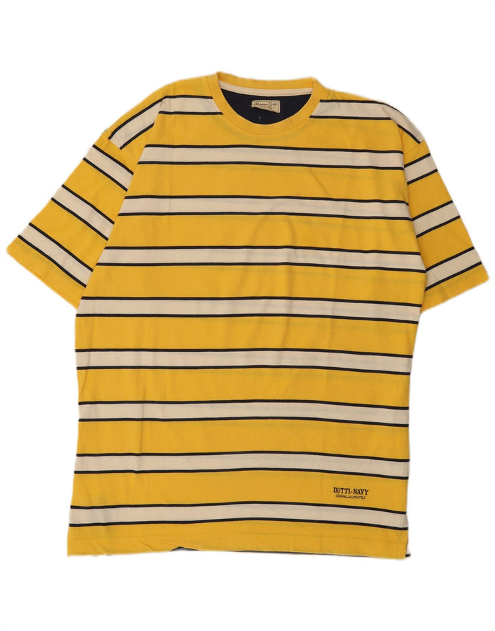 T-shirt da uomo Massimo Dutti Top XL a righe gialle