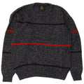 Maglione vintage da uomo girocollo IT 50 in lana a righe grigio medio