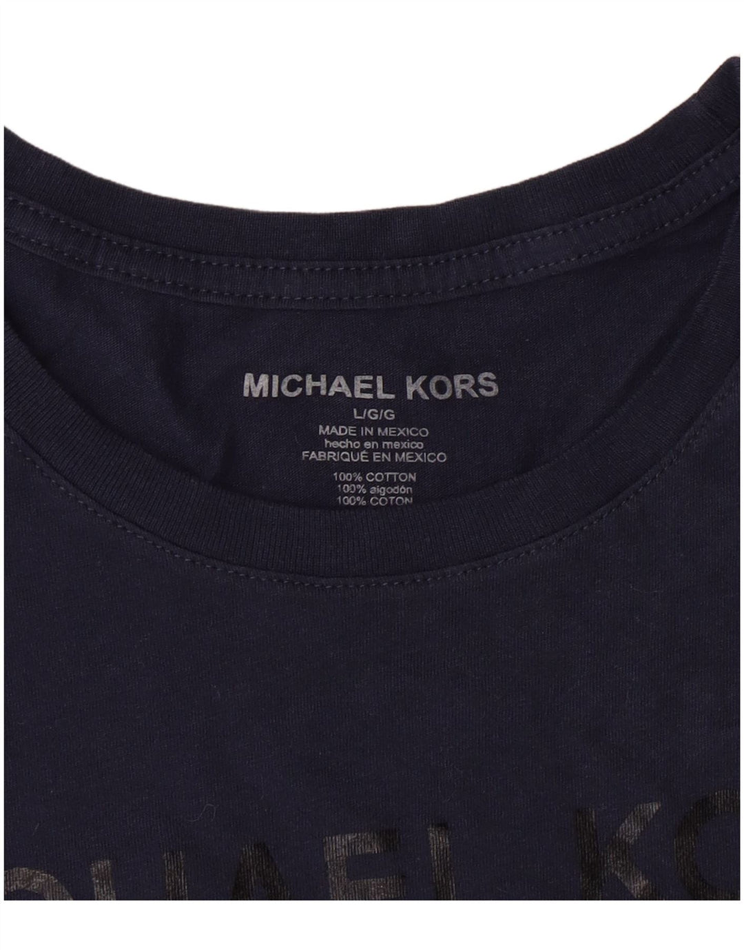 T-shirt grafica da uomo Michael Kors Top grande in cotone blu navy