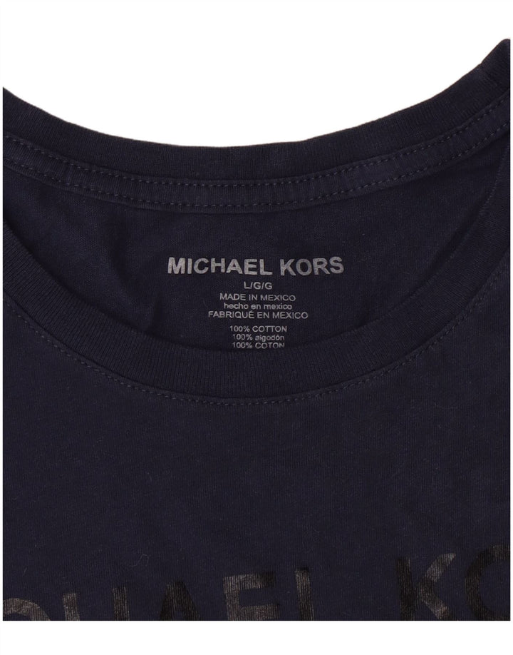 T-shirt grafica da uomo Michael Kors Top grande in cotone blu navy