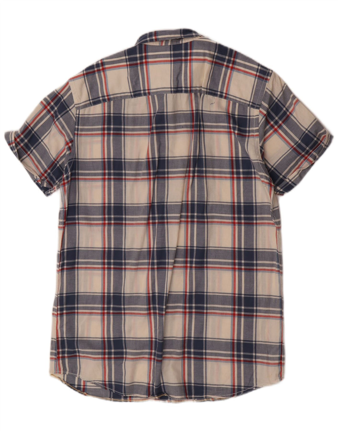 Jack & Jones Camicia a maniche corte da uomo in cotone a quadri blu grandi