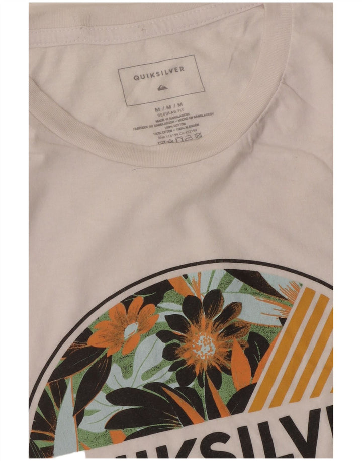 T-shirt grafica da donna con vestibilità regolare Quiksilver, taglia UK 14, cotone bianco medio