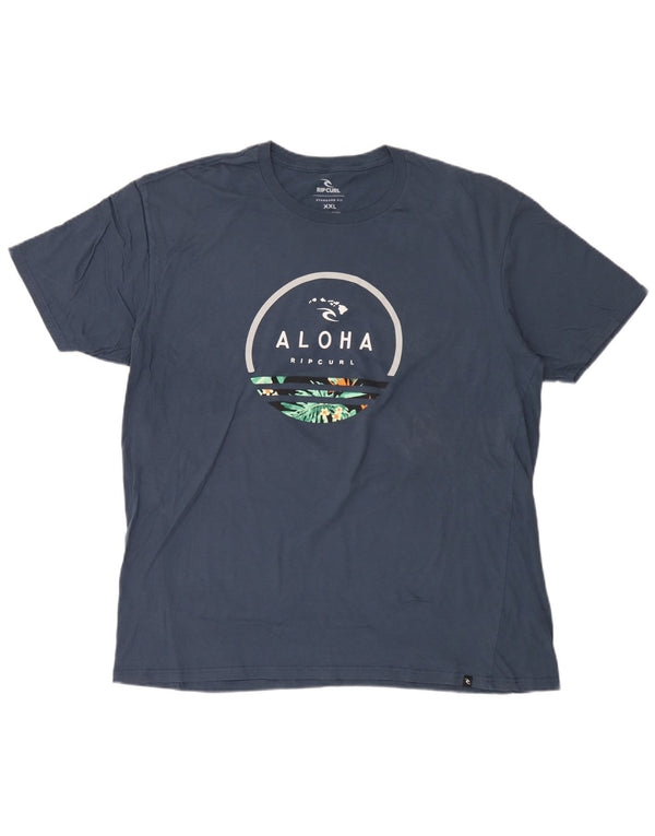 T-shirt grafica da uomo con vestibilità standard Rip Curl 2XL in cotone blu navy