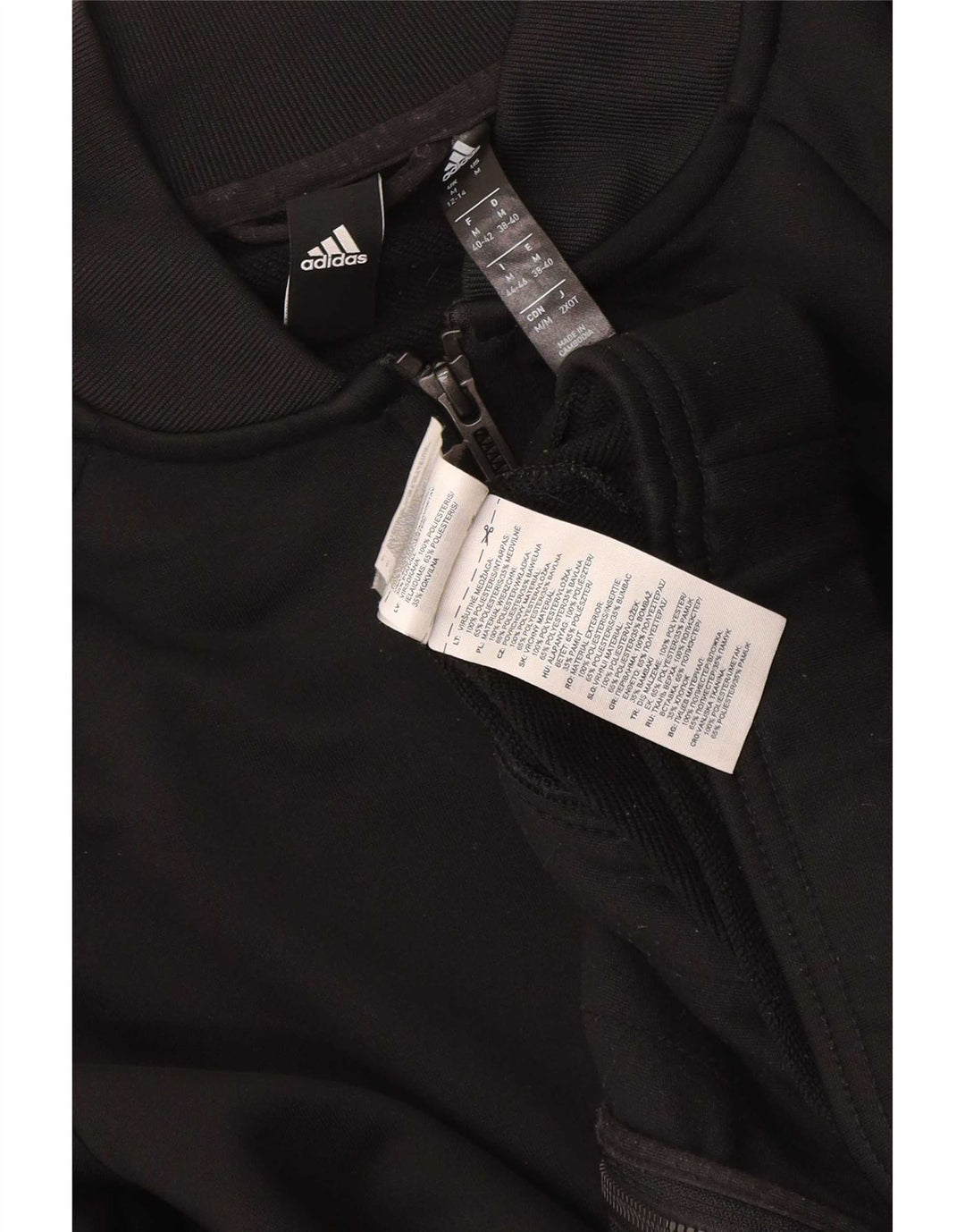 Giacca da tuta da donna Adidas UK 12/14 Medium Nero Poliestere