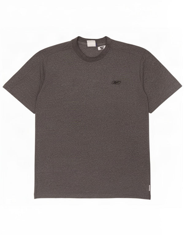 T-shirt da uomo Reebok Top Large in cotone chiazzato grigio