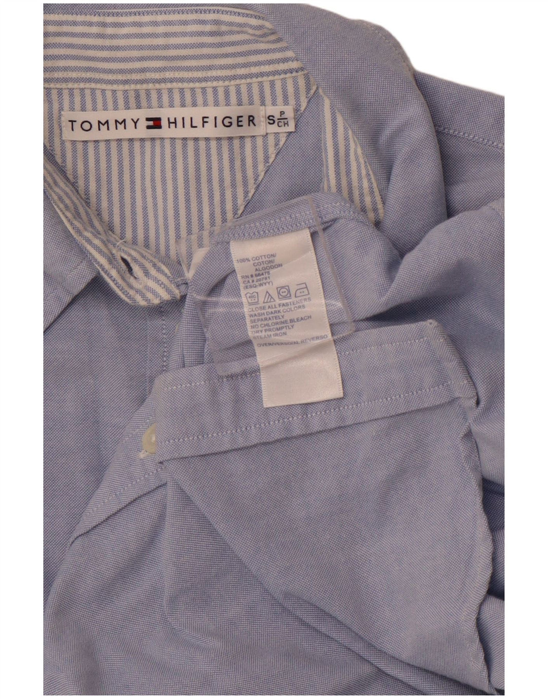 TOMMY HILFIGER Camicia da donna UK 10 Piccolo cotone blu