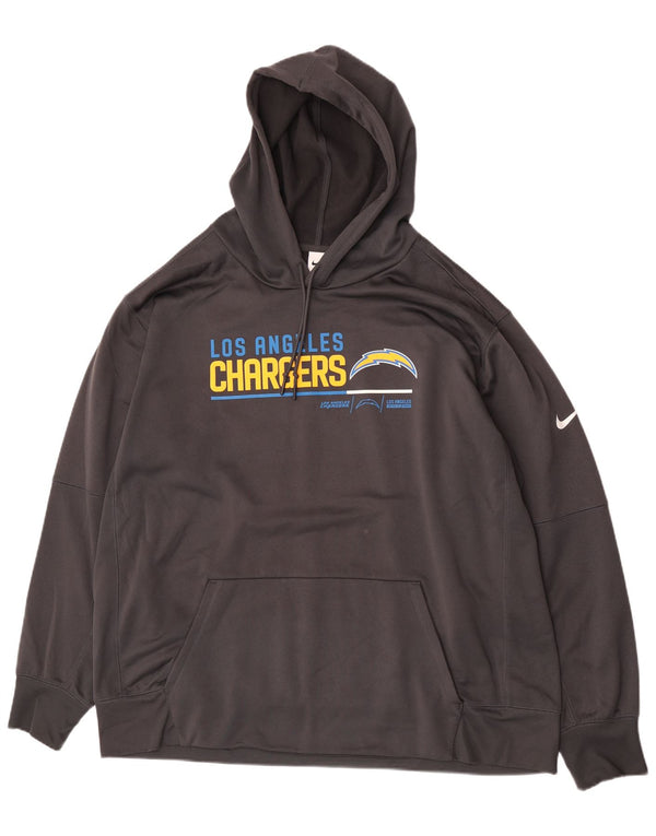 Felpa con cappuccio grafica Nike Los Angeles Chargers da uomo 3XL poliestere grigio