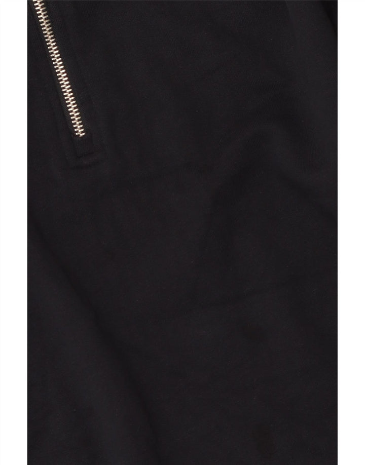 Felpa Zara da donna con collo e zip, maglione, UK 14, cotone blu navy medio