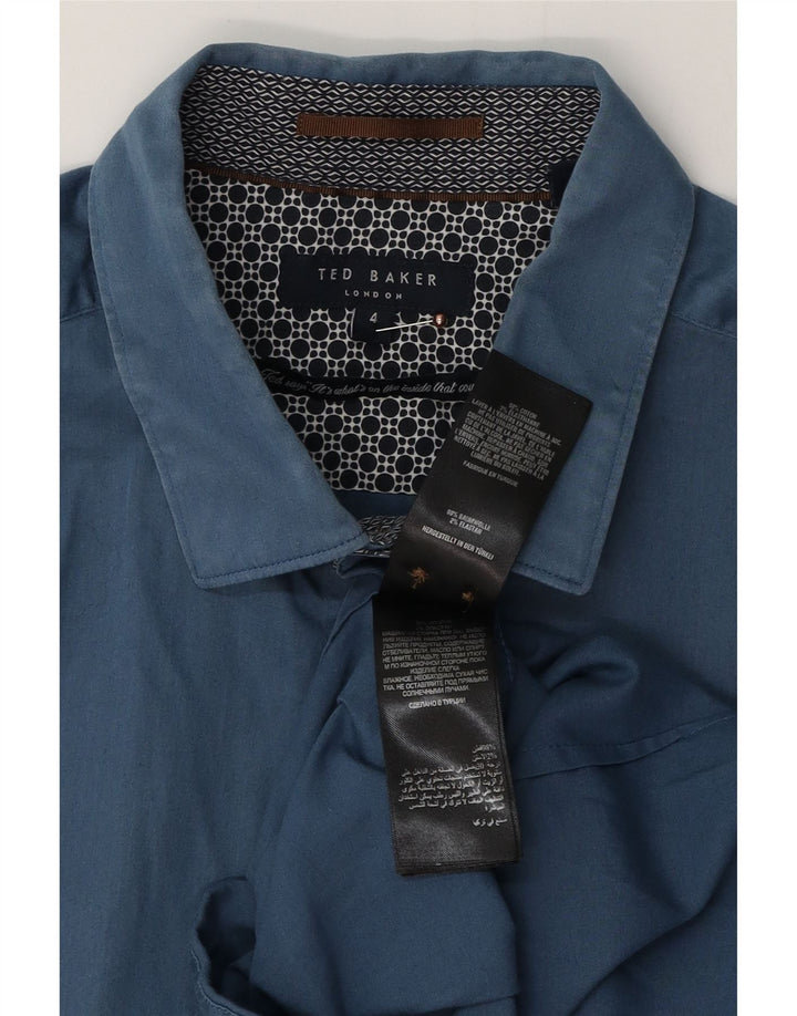 Camicia da uomo Ted Baker taglia 4 grande cotone blu