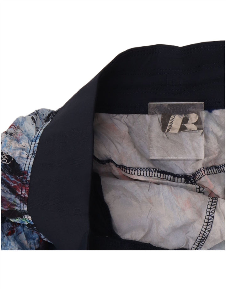 Pantaloncini sportivi da uomo Russell Athletic medio blu navy tie dye