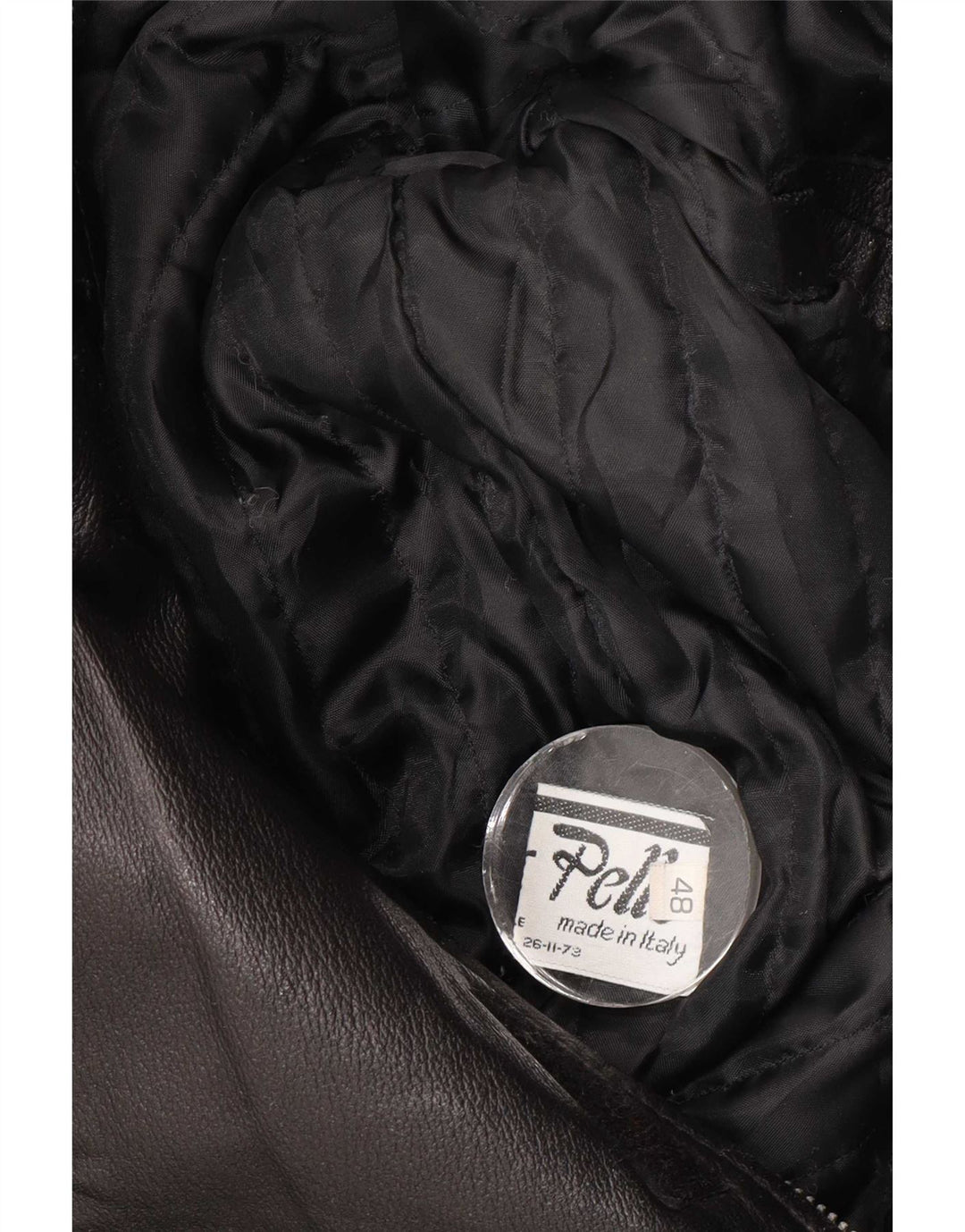 Cappotto in pelle da uomo vintage IT 48 in pelle nera media