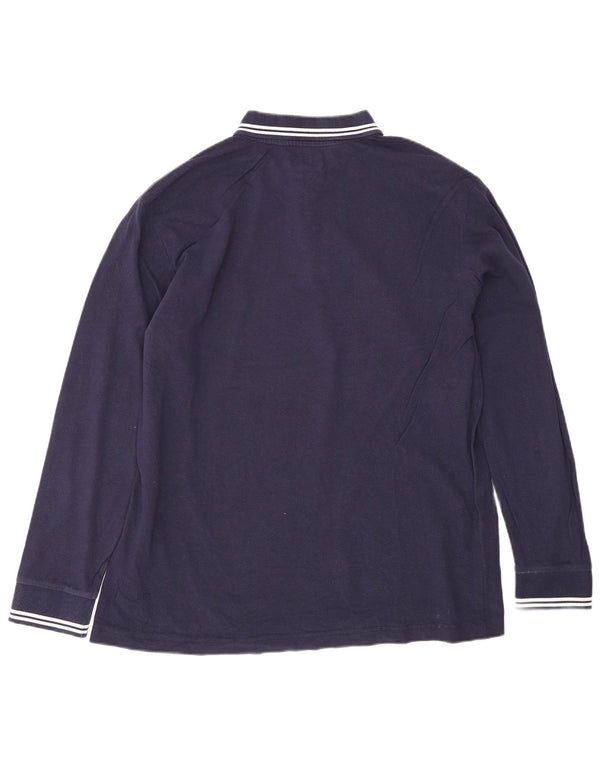 Polo Kappa da uomo a maniche lunghe 2XL in cotone a righe blu navy