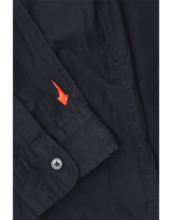 Camicia slim fit da uomo Esprit grande in cotone blu navy