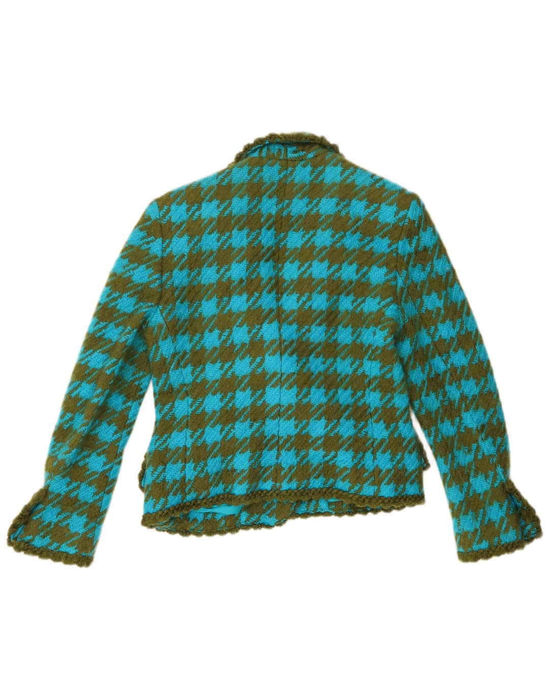 Giacca blazer da donna a 1 bottone Carlisle UK 10 piccola lana pied de poule blu