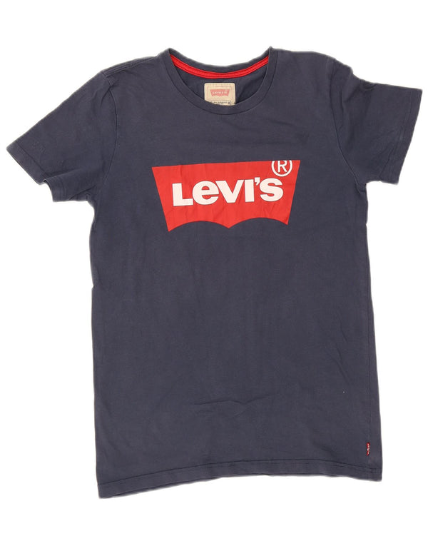 T-shirt grafica da ragazzo Levi's Top 15-16 anni in cotone blu navy