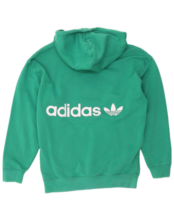 Felpa con cappuccio da donna Adidas UK 12/14 Cotone verde medio