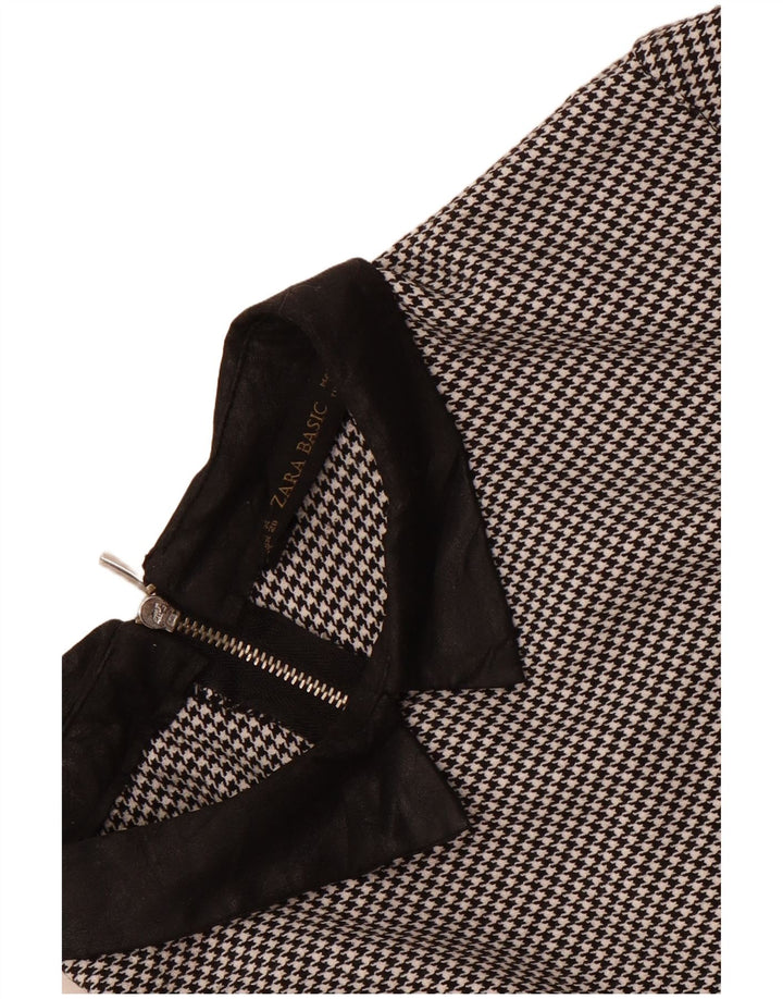Abito a trapezio da donna Zara UK 14 medio nero pied de poule