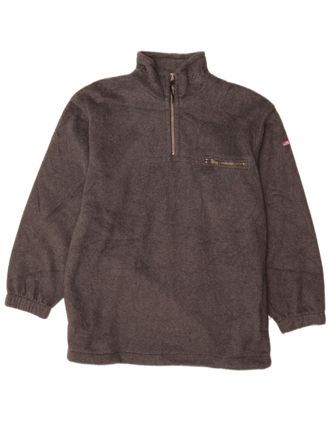 GANT Maglione in pile da bambino con collo alto e zip 13-14 anni 2XL Poliestere grigio
