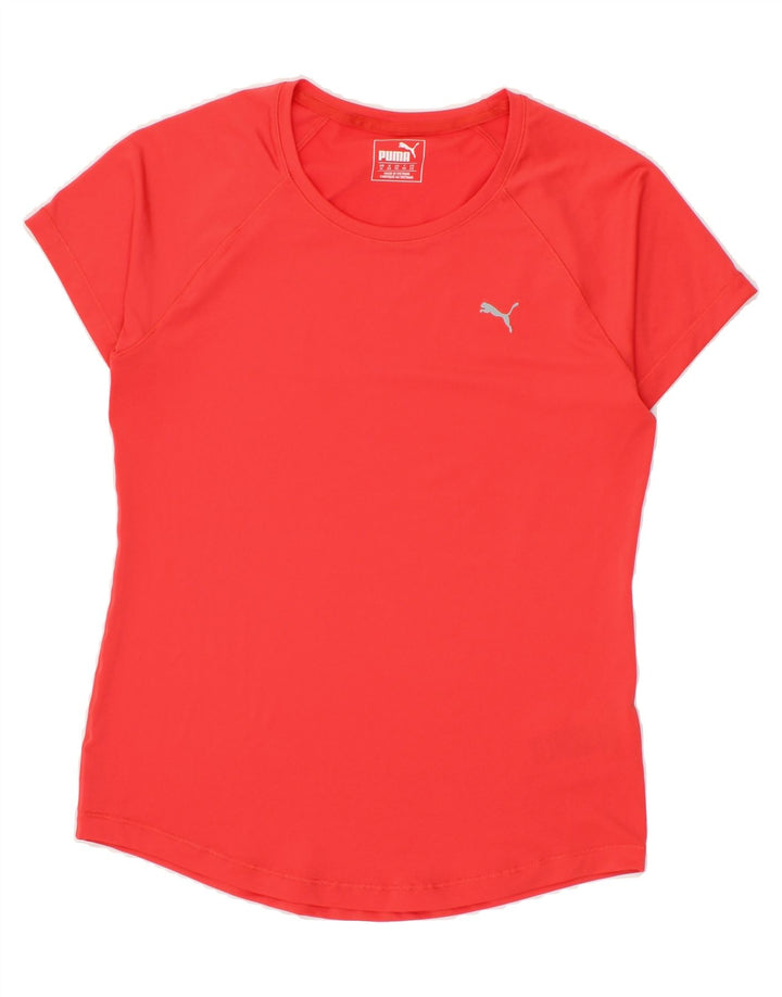 PUMA Womens T-Shirt Top UK 12 Medium Red Polyester Vintage Puma and Second-Hand Puma from Messina Hembry 