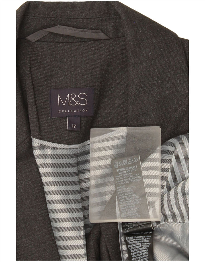 Giacca blazer a 1 bottone Marks & Spencer da donna UK 12 Poliestere grigio medio