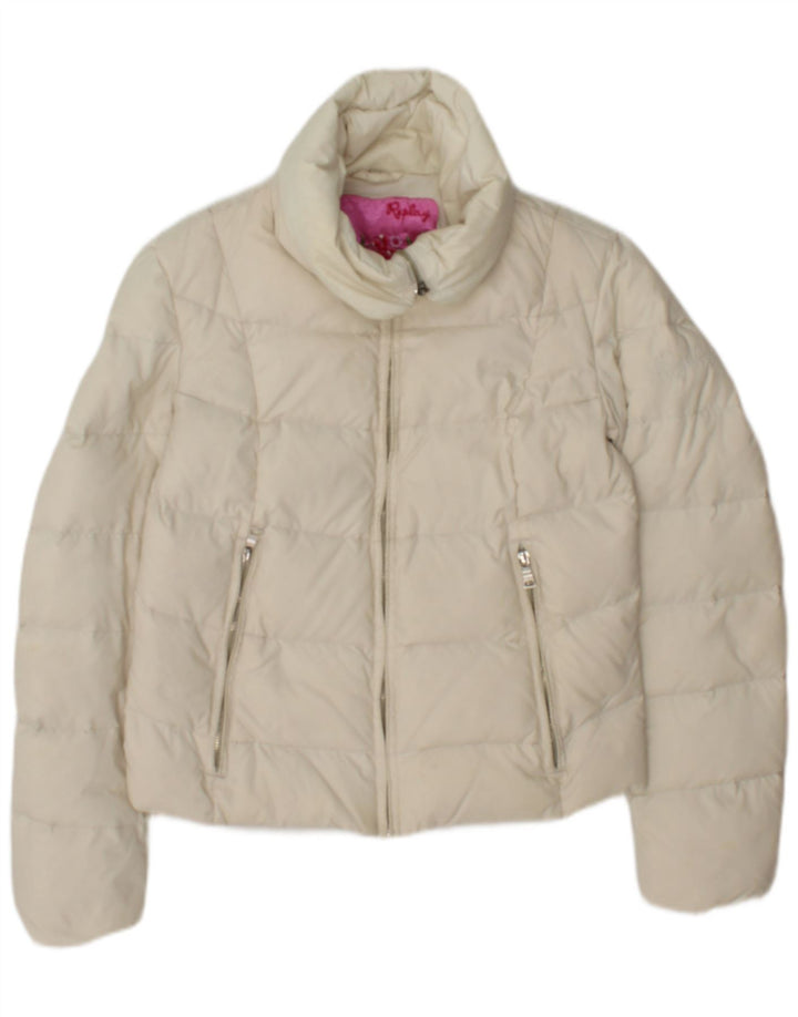Giacca imbottita corta da donna Replay UK 10 Small in poliammide bianco sporco