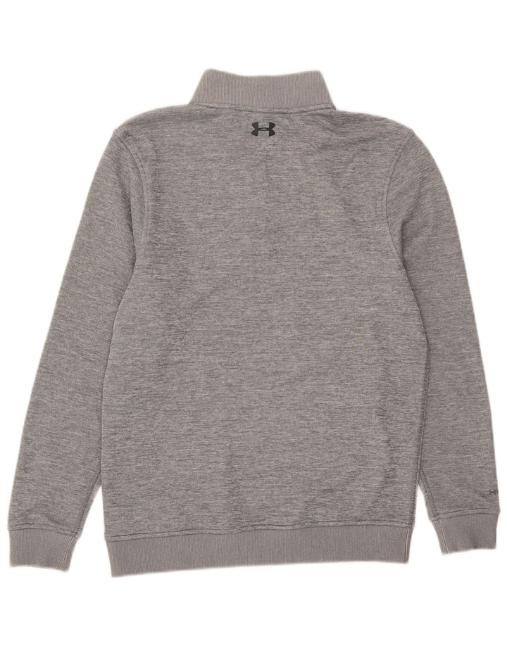 Felpa da uomo Under Armour con collo con zip, maglione piccolo in poliestere grigio