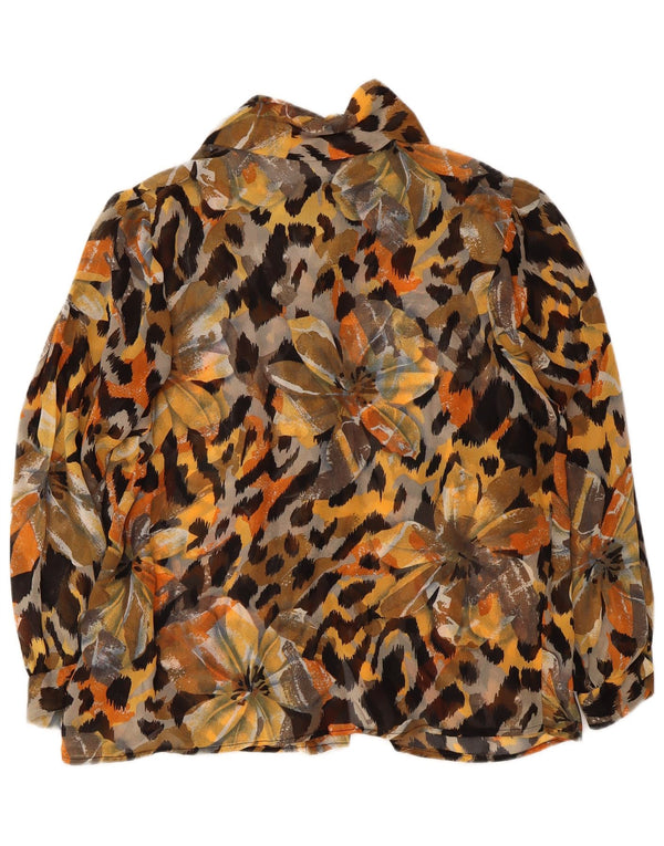 VINTAGE Womens See Through Shirt Blouse UK 16 Large Multicoloured