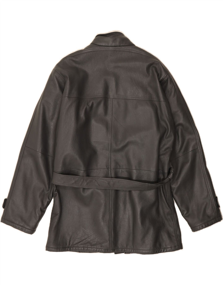 VINTAGE Mens Leather Jacket IT 52 XL Black Leather Classic Vintage Vintage and Second-Hand Vintage from Messina Hembry 