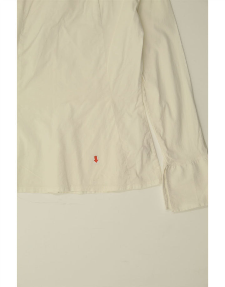 BENETTON Camicia da donna Camicetta UK 12 Cotone bianco medio