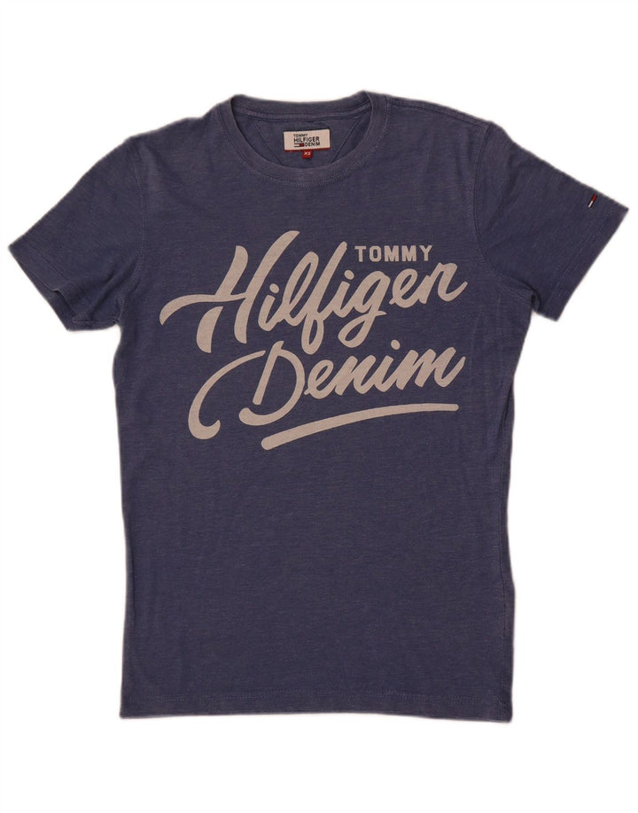 T-shirt grafica da uomo Tommy Hilfiger Top XS poliestere blu navy