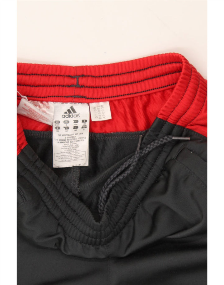 ADIDAS Boys Tracksuit Trousers 9-10 Years Black Colourblock Polyester Vintage Adidas and Second-Hand Adidas from Messina Hembry 